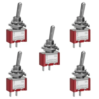 Afbeelding van Heschen Miniatuur tuimelschakelaar, MTS 101, on on, SPDT, 2 polig, A, 250 V, 5 120 stuks