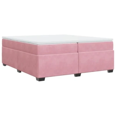 Afbeelding van vidaXL Boxspring met matras fluweel roze 200x200 cm