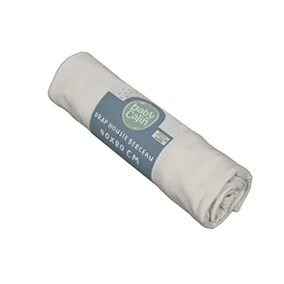 Image de BabyCalin Drap housse berceau 40x80x7cm Gris certifié OEKO TEX
