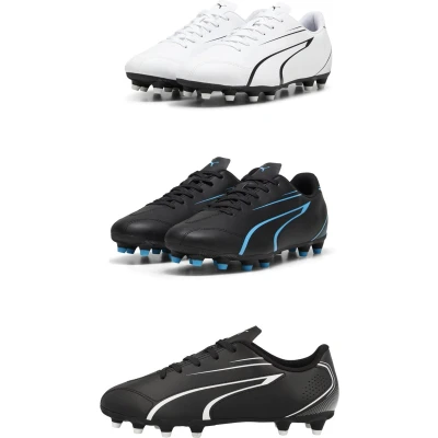 Afbeelding van Puma Vitoria FG/AG Voetbalschoenen met kunststof noppen, Heren, Maat: 40.5, Black/white Hoogwaardig imitatieleer