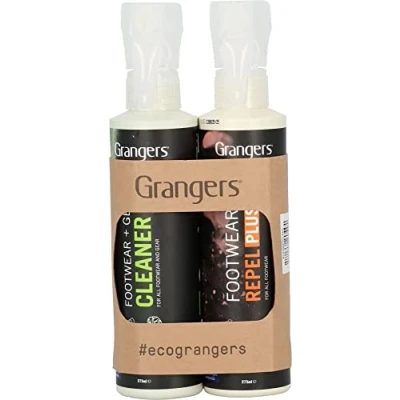 Afbeelding van Grangers Footwear and Gear Cleaner Spray + Repel Plus Eco Twin Pack Onderhoud artikelen voor kleding
