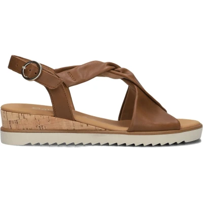 Afbeelding van Gabor Comfort Sandalen met sleehak, Dames, Maat: 35.5, Camel Leer