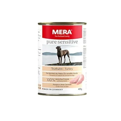 Afbeelding van Mera Pure Sensitive Adult Natte brokken Kalkoen 400gr