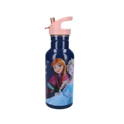 Afbeelding van My sweety pop Drinkfles voor meisjes Frozen blauw roestvrij staal kinderkamer kleuterschool school vakantie maaltijd 22 cm 500 ml hydratatie cadeau idee fles