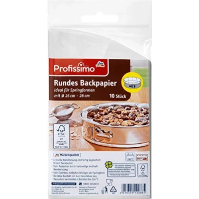 Afbeelding van Profissimo Rond bakpapier (diameter 26 cm 28 cm), 10 papieren