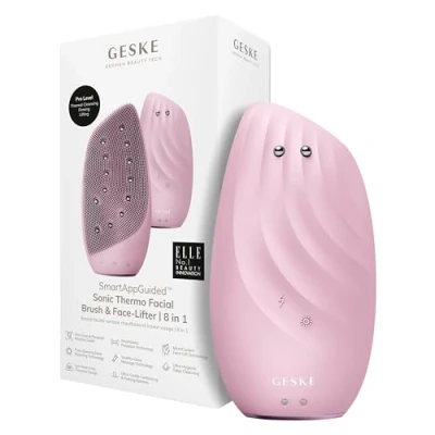 Afbeelding van GESKE SmartAppGuided™ Sonic Thermo Facial Brush &amp; Face Lifter 8 in 1 Huidreiniging anti rimpel Siliconen elektrische reinigingsborstel Gezichtsmassager Reiniging aging