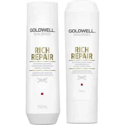 Afbeelding van Goldwell Dualsenses Rich Repair Restoring Shampoo 250ml + Conditioner 200ml bundel/set/pakket