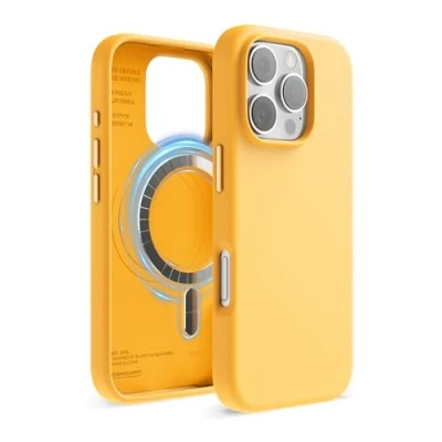 Afbeelding van elago Magnetische siliconen Beschermhoes, compatibel met iPhone 16 Pro, 6,3 inch, alle MagSafe accessoires, geïntegreerde magneten, zachte grip, schokbestendig