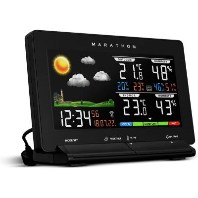 Afbeelding van Marathon Draadloos Weerstation Lisbon Zwart (ba030021 eu1)