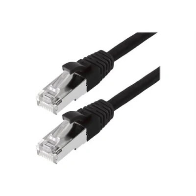 Image de Helos Cordon de raccordement RJ 45 (M) pour 50 cm SF/UTP CAT 5e moulé, sans crochet noir