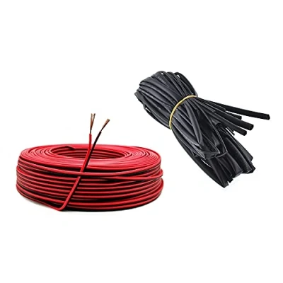 Afbeelding van 22AWG zachte elektrische kabel + Ø 2 mm krimpbuis, 0,33 mm² vertind koperdraad voor led/doe het zelf lichtstrips (10 m zwart 10 rood 5 zwart)