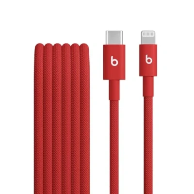 Afbeelding van Beats USB C naar Lightning Geweven kabel, snel opladen, duurzaam/knoopvrij, compatibel met Apple apparaten aansluiting (1,5 m) bliksemgrijs