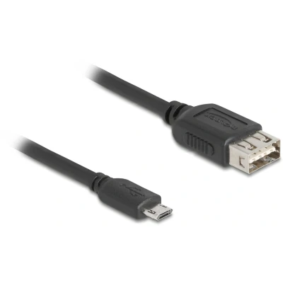 Afbeelding van Delock USB 2.0 kabel EASY Typ Micro B Stecker zu A Buchse 0,2 m (0.20 m, 2.0),