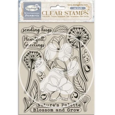 Afbeelding van Stamperia Create Happiness Dewdrops Clear Stamps Blossoms (WTK207)