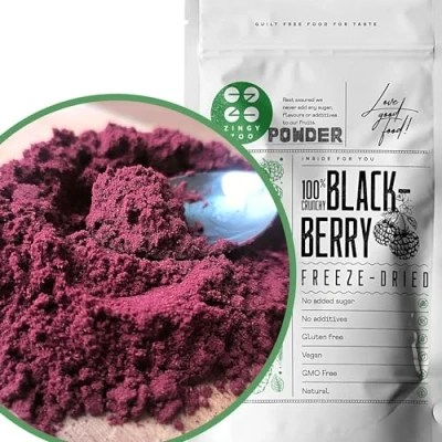 Afbeelding van Zuiver natuurlijk bramenpoeder zonder toevoegingen Gevriesdroogd fruitpoeder voor superfood smoothies, cocktails, gebak, taartdecoraties Brombeeren pulver fruchtpulver
