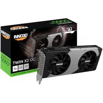 Afbeelding van INNO3D NVIDIA GeForce RTX 5060 Ti TWIN X2 OC Videokaart 8GB GDDR7 PCIe 5.0 1x HDMI 2.1b 3x DisplayPort 2.1a