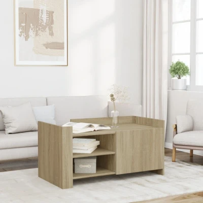Afbeelding van Salontafel 100x50x50 cm bewerkt hout sonoma eikenkleurig