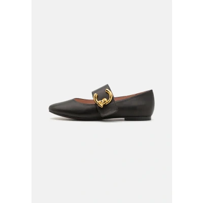 Afbeelding van Coccinelle CME Smooth Ballerina&#039;s met enkelbandjes, Dames, Maat: 40, Noir Leer