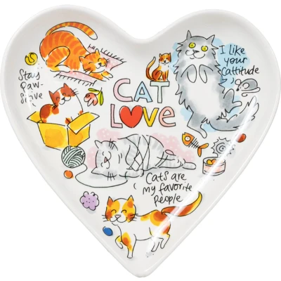 Afbeelding van Blond Amsterdam Bord Hart Cat Love 22 CM
