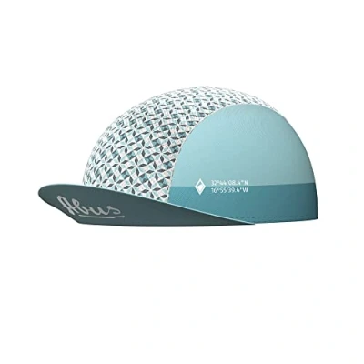 Afbeelding van ABUS Race Cap Stijlvolle fietshelm met trainingsband, bescherming tegen zon, insecten en zweet, geschikt onder de racefietshelm, voor dames heren, lichtblauw patroon, maat S