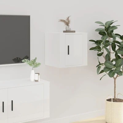 Afbeelding van Tv wandmeubel 40x34,5x40 cm hoogglans wit