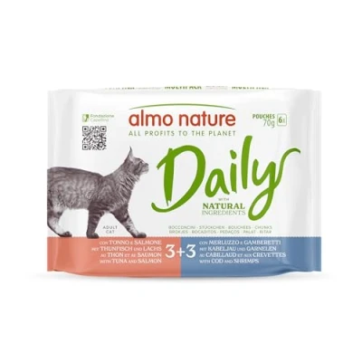 Afbeelding van Economy Pack: 12x70g Almo Nature Daily Menu Pouch Mixpack 4 (2 soorten) nat kattenvoer