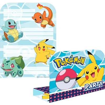 Afbeelding van Pokémon Uitnodigingen Met Enveloppen 8 stuks