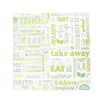 Afbeelding van Vetvrij wikkelpapier of hamburgervellen Parole groen 31x31 cm Inhoud: 1000 stuks