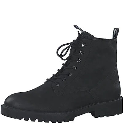 Afbeelding van Marco Tozzi BY Guido Maria Kretschmer Veterboots, Heren, Maat: 42, Black nubuck Leer