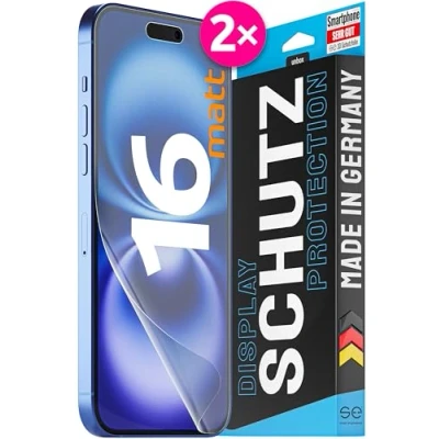 Afbeelding van Smart Engineered se 3D beschermfolie Apple iPhone 16 ontspiegeld (PU 2) (2 Stuk, 16), Smartphone beschermfolie, Transparant