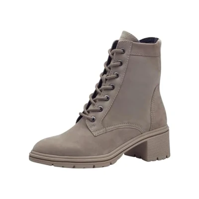 Afbeelding van Tamaris Veterboots, Dames, Maat: 40, Taupe Leer/ synthetisch