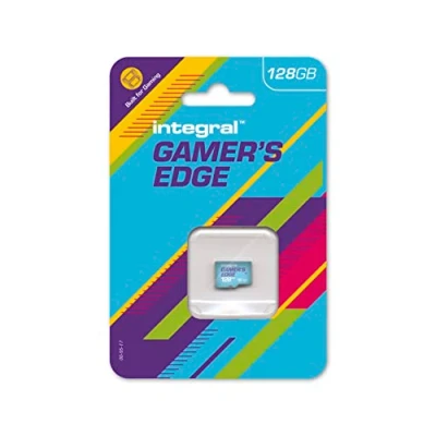 Afbeelding van Integral Gamer&#039;s Edge 128 GB Micro SD kaart voor Nintendo Switch snel opladen en opslaan van games, download sla gegevens op, bouwt de