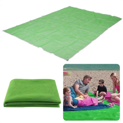 Afbeelding van Cheqo® Strandmat Zandvrij Groen 200x150cm Outdoor Camping Picknick Strand