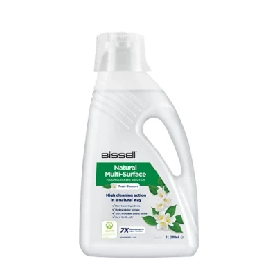 Afbeelding van BISSELL Natural Multi Surface Vloerreinigingsmiddel Schoonmaakmiddel voor Harde Vloeren &amp; Tapijt* Vlekkenverwijderaar CrossWave, SpinWave HydroWave Vloerreinigers Plantaardig Biologisch Bloesem Geur 2 Liter Vlekkenreiniger 30961