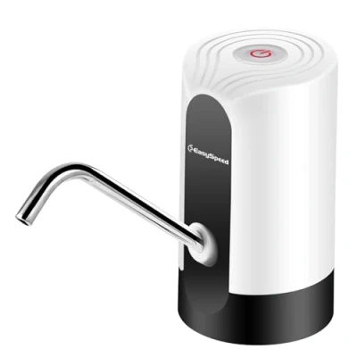 Afbeelding van EASY SPEED Lichtloze USB C waterdispenser, draagbare elektrische waterpomp, met adapter voor 5, 8, 10, 15, 20 liter flessen en jerrycans wit