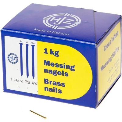 Afbeelding van Hjz Messing nagels verloren kop 1.6 x 25mm 1kg