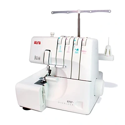 Image de Machine à Coudre Alfa 8707 120W Plastique Câble Electrique Biche Ajustable Blanc