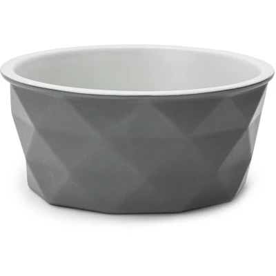 Afbeelding van lionto Keramische kom met antislip siliconen bodem, 1900 ml, robuust en geurloos materiaal, gemakkelijk te reinigen, ergonomisch design, voor honden katten, grijs