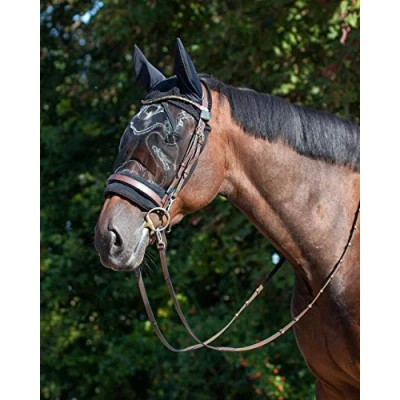 Image de QHP Oornet met vliegenmasker zwart maat:cob