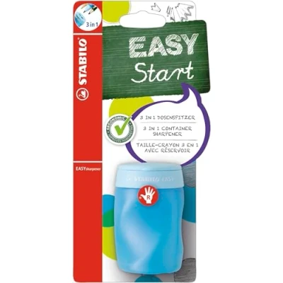 Afbeelding van STABILO EASYsharpener Ergonomische 3 in 1 Puntenslijper Rechtshandig Blauw Geschikt Voor Alle Potloden