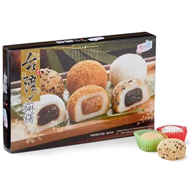 Afbeelding van Yuki &amp; Love Mochi Japanse rijstcake assorti (sesam, pinda, rode bonen) 450 g