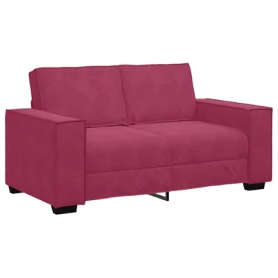 Image de vidaXL Canapé à 2 places Rouge bordeaux 120 cm Velours4105014