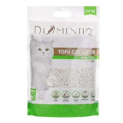 Afbeelding van DIAMENTIQ Tofu Neutral Ultra clumping plantaardige kattenbakvulling 2,5 kg