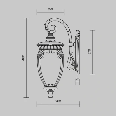 Afbeelding van Maytoni Fleur buitenwandlamp, goud