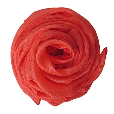 Afbeelding van Lina &amp; Lily Lange lichte zomersjaal voor dames in verschillende kleuren, oranje/rood, eenheidsmaat, Oranje/Rood