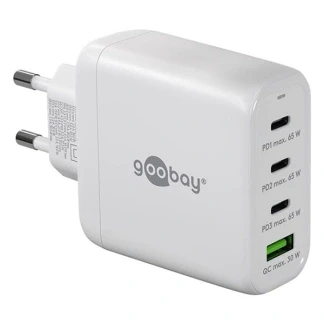 Afbeelding van Goobay USB C PD multiport snellader (68 W) wit 3x poorten (Power Delivery) en 1x A poort (Quick Charge)