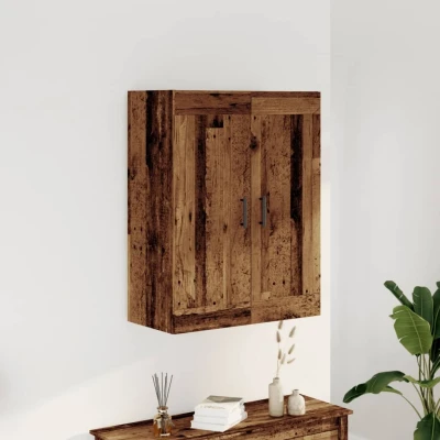 Afbeelding van Wandkast 69,5x34x90 cm bewerkt hout oud houtkleurig
