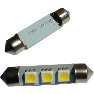 Afbeelding van Auto LEDlamp 2 stuks LED festoon 42mm 3 SMD daglichtwit 6000K 12 Volt