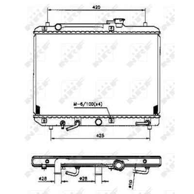 Afbeelding van NRF 53208 Radiateur Aluminium 518 350 16 Koelribben gesoldeerd