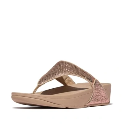 Afbeelding van FitFlop Lulu Crinkled Shimmer Toe Post Sandals Maat 39